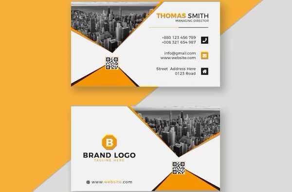 orange business card example