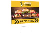 Delicious Burger Drive Thru yard sign