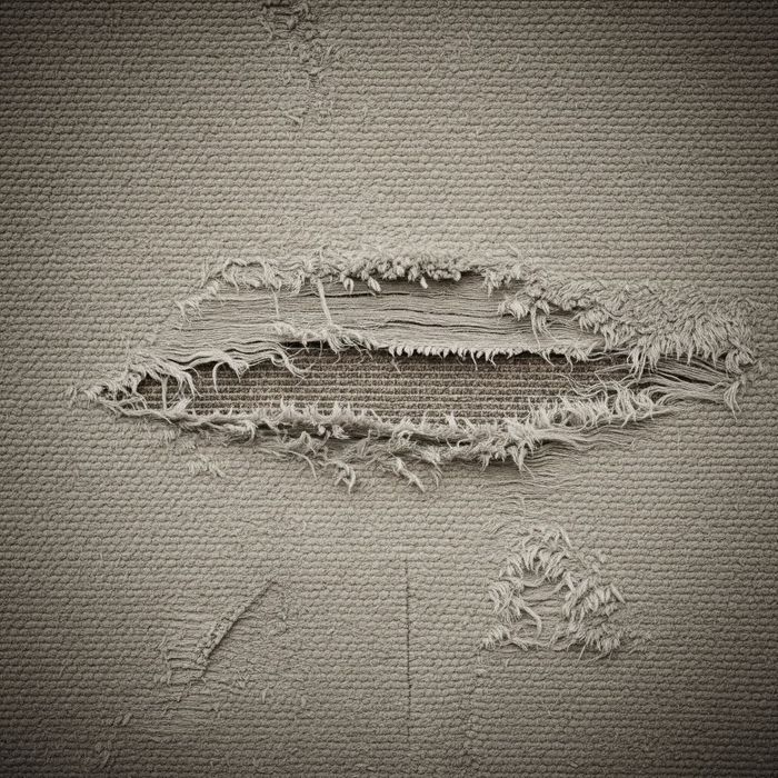 Carpet with fraying edges and tears Carpet with fraying edges and tears