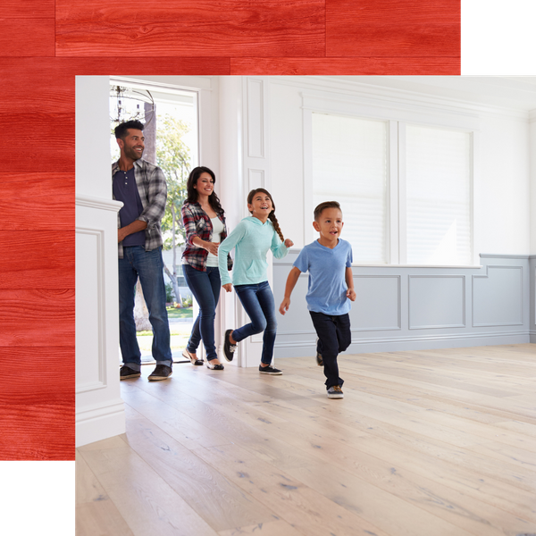Family entering their home