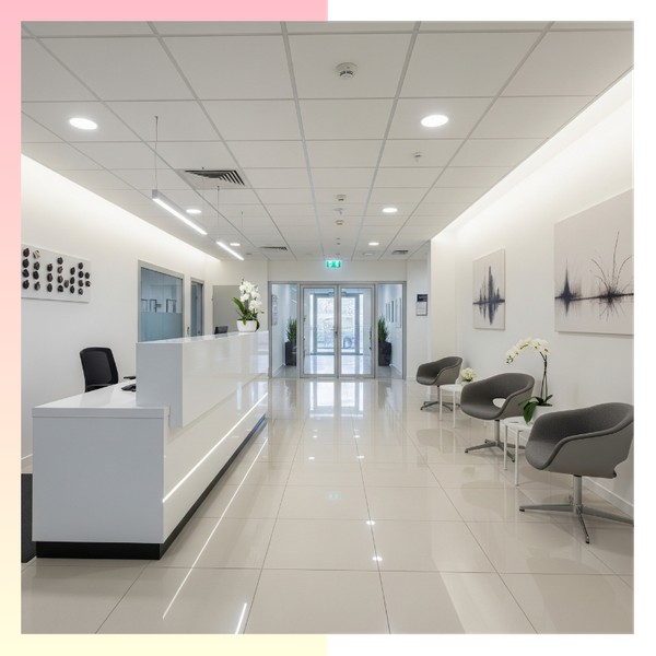 A pristine commercial office reception area, showcasing the quality of the Denver cleaning service for local businesses. Aurora, CO3.png
