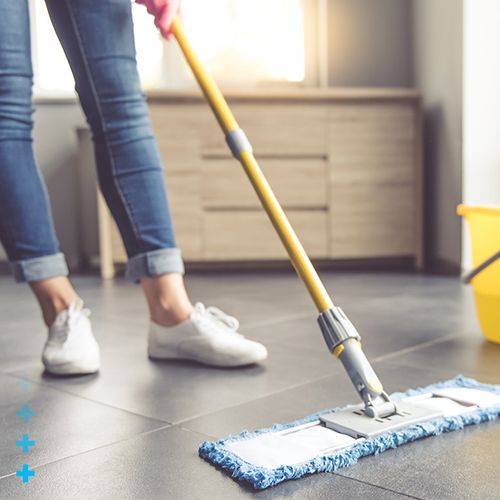 woman cleaning floors
