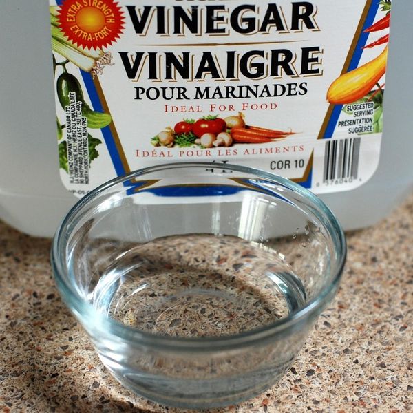 Vinegar in cup for cleaning