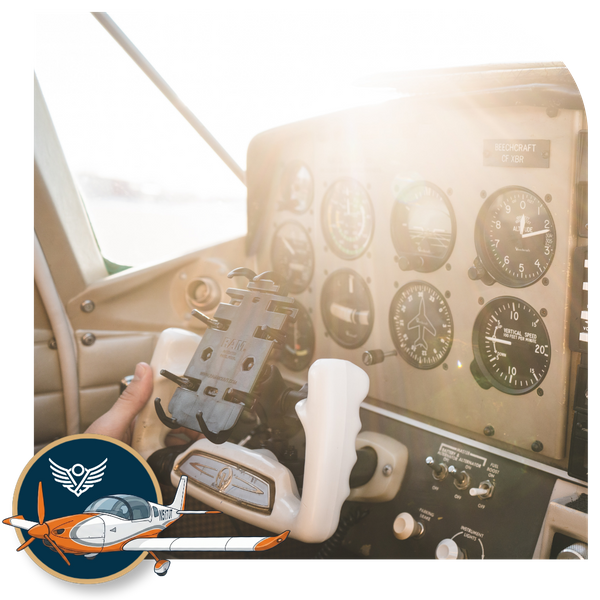 person in airplane cockpit