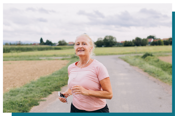older woman going for a run