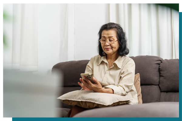 older woman on phone