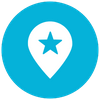 icon of pin with a star inside