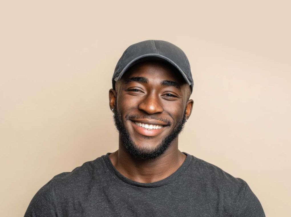 a man smiling at the camera