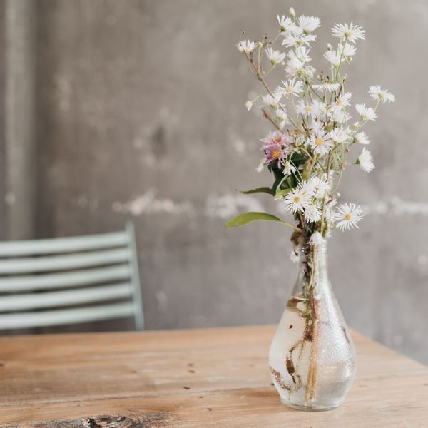 flowers in a vase on table 
