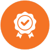 icon of a badge with a checkmark
