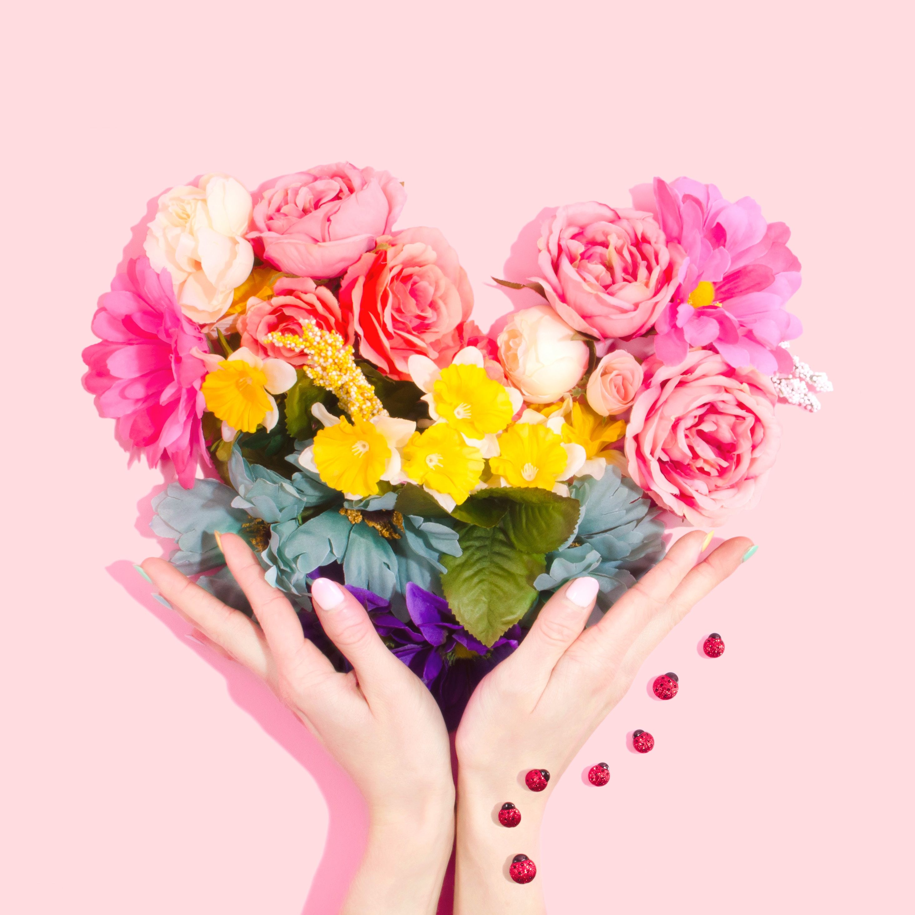 A heart made of flowers