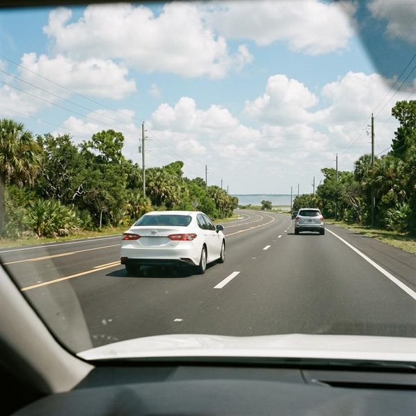 looking through car windshield