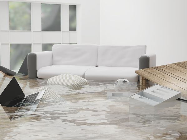 flooded living room