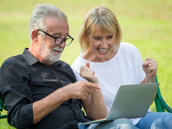 excited couple finding a good rate