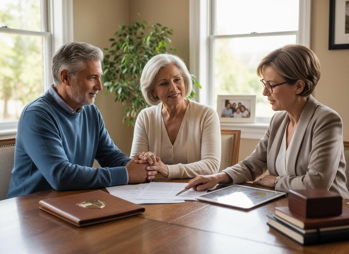 Senior couple meeting with financial advisor