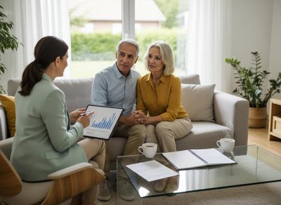 Financial Advisor Discussing Finances with Senior Couple