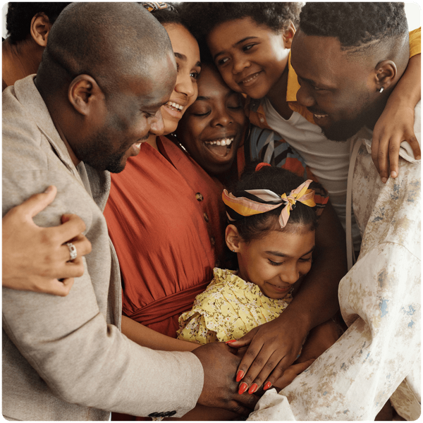 family hug with three generations