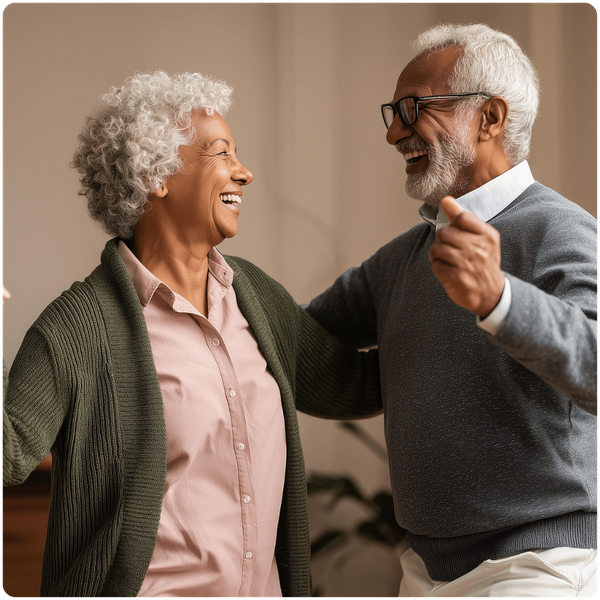 senior couple dancing