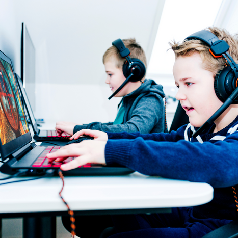 boys playing computer games
