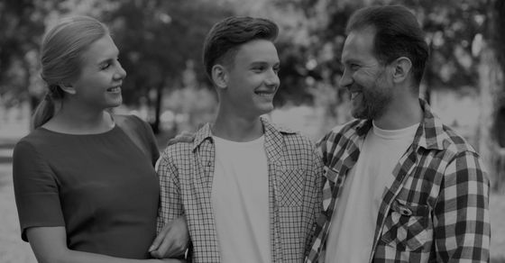 parents with son smiling