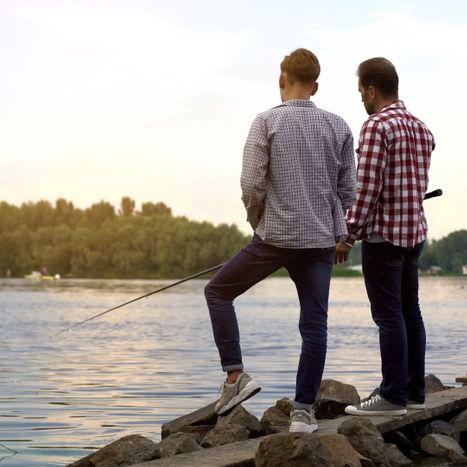 father and son fishing