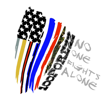 No One Fights Alone Patriotic Flag Logo