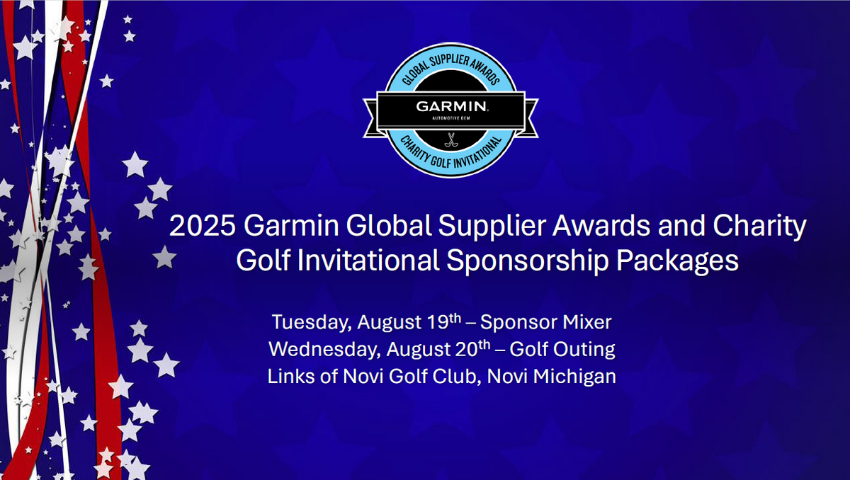 2025 Garmin Global Supplier Awards and Charity Golf Invitational Flyer