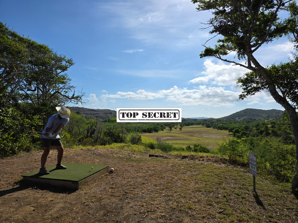 Warrior Golf Academy Founder Jonathan Sessa Teeing Off From Turf Mat at Naval Station Guantanamo Bay GTMO Military Morale Event