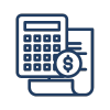 icon of calculator and paper