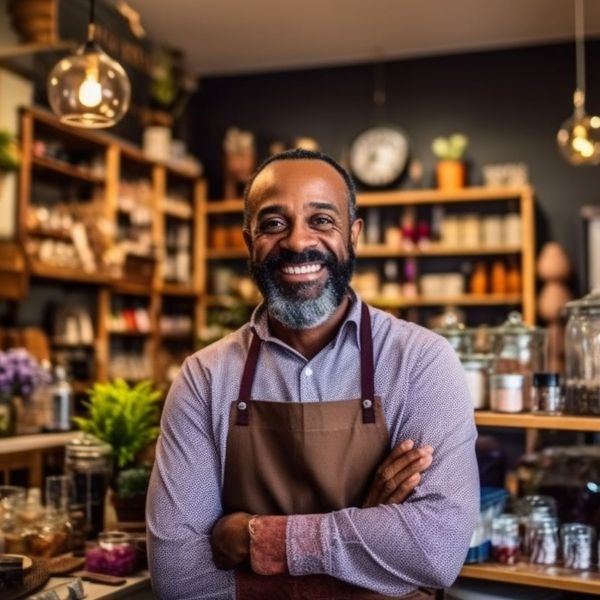 business owner smiling