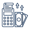 icon of calculator with money