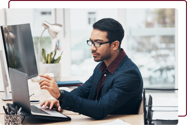 man working on computer