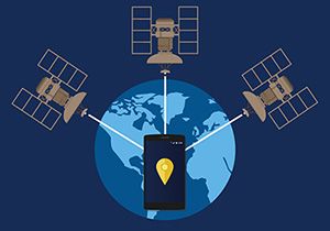 illustration of satellites communicating