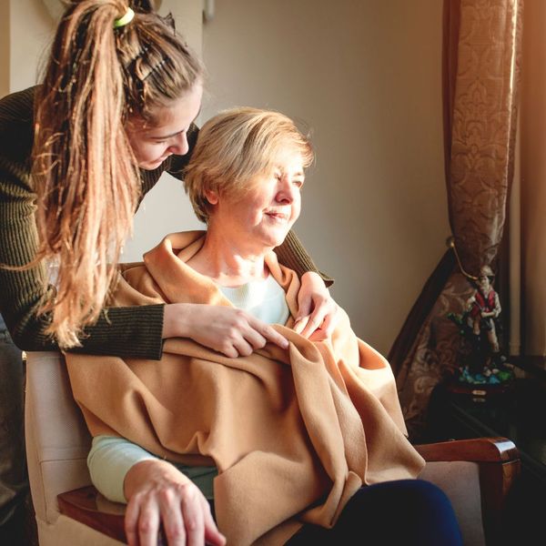 care taker with elderly woman