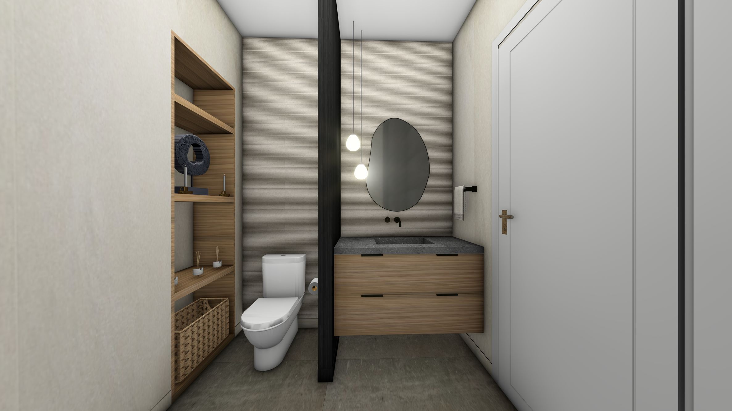 Desert Modern Kitchen Toilet Closet
