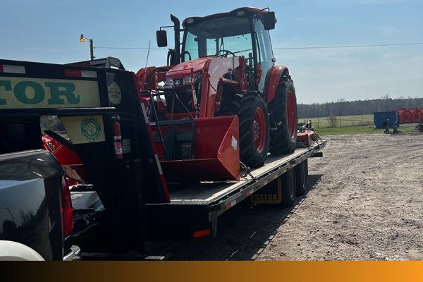 tractor on trailer 