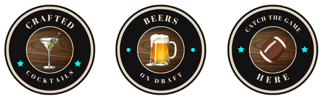 Crafted cocktails, Beers on draft, Catch the game here