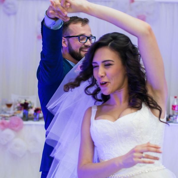 Couple dancing at their wedding