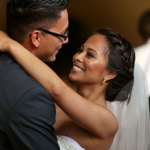 Couple dancing at their wedding