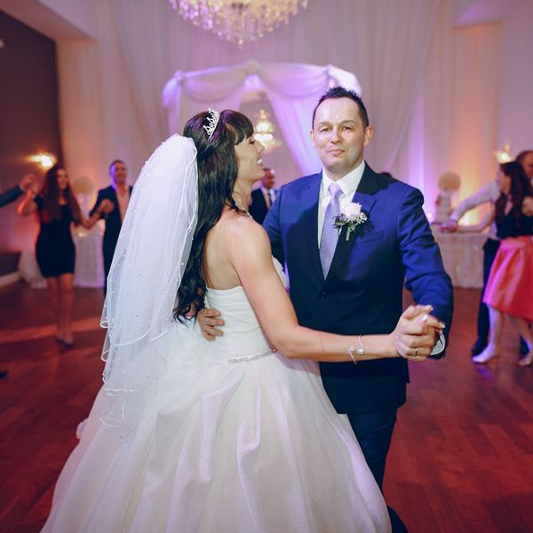 Couple dancing at their wedding