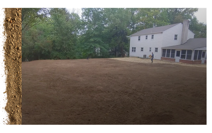 residential backyard after being leveled