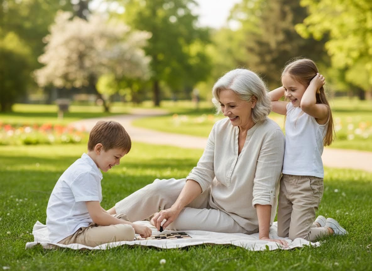 person with kids or grandkids that is pain free