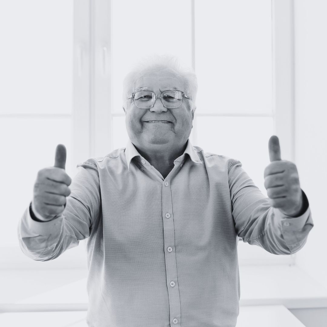 man giving a thumbs up