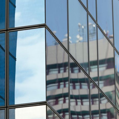 Windows on a commercial building exterior