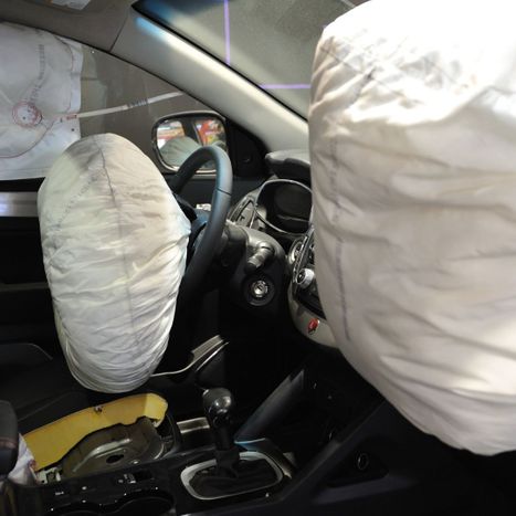 airbags deployed in car