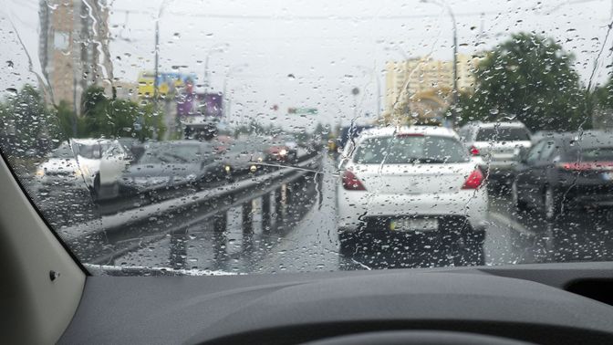 wet windshield during rain wet windshield during rain