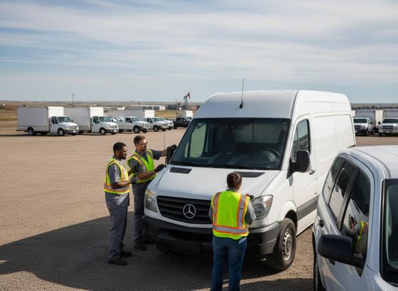 Fleet Technicians Inspecting a Commercial Van