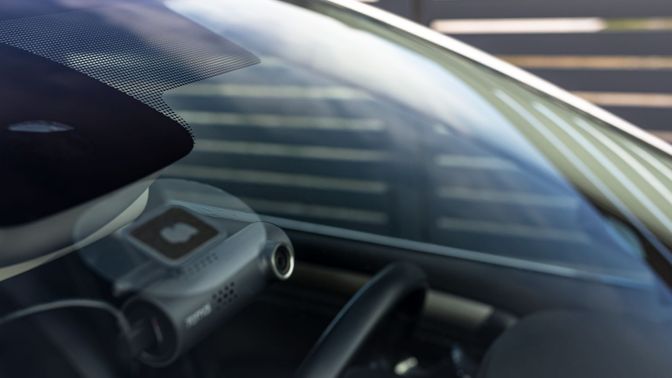 closeup of new windshield closeup of new windshield