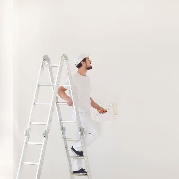 professional painter on ladder 