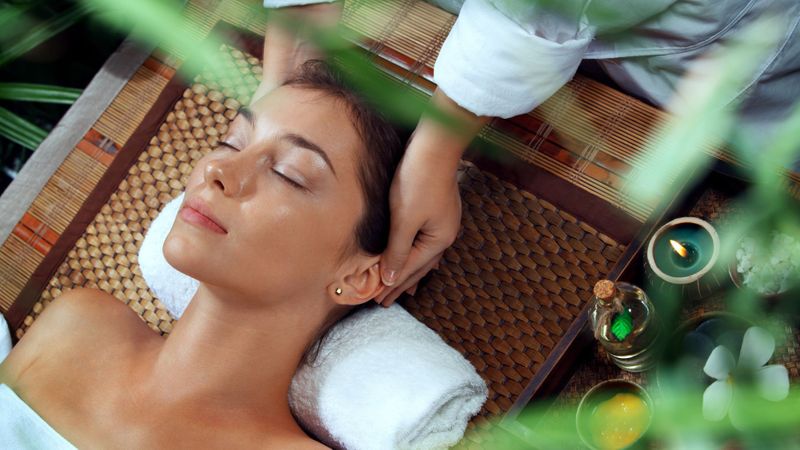woman relaxing during spa treatment